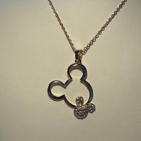 Mickey Mouse Rose Gold Women's Necklace NEW - Picture 3 of 3